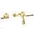 Phylrich 207-56/024 Beaded 8" Two Lever Handle Widespread/Wall Mount Roman Tub Faucet in Satin Gold