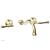 Phylrich 207-56/004 Beaded 8" Two Lever Handle Widespread/Wall Mount Roman Tub Faucet in Satin Brass