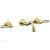 Phylrich 161-57/024 Henri 9 1/2" Two Lever Handle Widespread/Wall Mount Roman Tub Faucet in Satin Gold