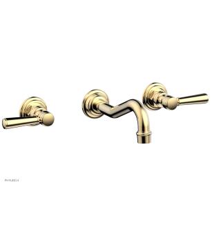 Phylrich 161-57/004 Henri 9 1/2" Two Lever Handle Widespread/Wall Mount Roman Tub Faucet in Satin Brass