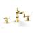Phylrich 161-40/024 Henri 8 5/8" Two Cross Handle Widespread/Deck Mounted Roman Tub Faucet in Satin Gold
