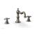 Phylrich 161-40/15A Henri 8 5/8" Two Cross Handle Widespread/Deck Mounted Roman Tub Faucet in Pewter
