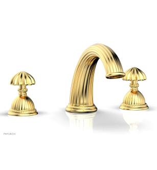 Phylrich K1361P/024 Georgian & Barcelona 12" Two Round Handle Widespread/Deck Mounted Roman Tub Faucet in Satin Gold