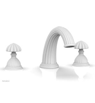Phylrich K1361P/050 Georgian & Barcelona 12" Two Round Handle Widespread/Deck Mounted Roman Tub Faucet in White