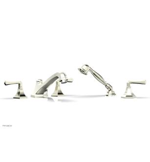 Phylrich K2170V1/015 Le Verre & La Crosse 12" Three Lever Handle Widespread/Deck Mounted Roman Tub Faucet with Handshower in Satin Nickel
