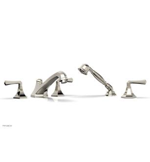 Phylrich K2104L1/014 Amphora 8 1/8" Three Ribbon Lever Handle Widespread/Deck Mounted Roman Tub Faucet with Handshower in Polished Nickel