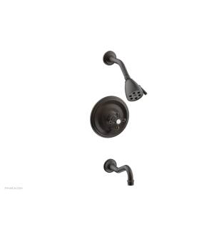 Phylrich 161-26/10B Henri Cross Handle Pressure Balance Tub and Shower Set with Round Trim in Distressed Bronze/Oil Rubbed Bronze
