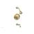 Phylrich 161-26/24B Henri Cross Handle Pressure Balance Tub and Shower Set with Round Trim in Burnished Gold