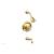 Phylrich 161-26/024 Henri Cross Handle Pressure Balance Tub and Shower Set with Round Trim in Satin Gold