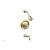 Phylrich 161-26/004 Henri Cross Handle Pressure Balance Tub and Shower Set with Round Trim in Satin Brass