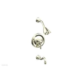 Phylrich 161-27/15B Henri Lever Handle Pressure Balance Tub and Shower Set with Round Trim in Brushed Nickel