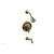 Phylrich 161-27/047 Henri Lever Handle Pressure Balance Tub and Shower Set with Round Trim in Brass/Antique Brass