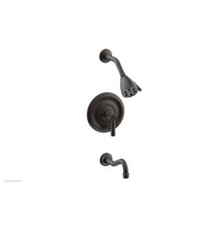 Phylrich 161-27/10B Henri Lever Handle Pressure Balance Tub and Shower Set with Round Trim in Distressed Bronze/Oil Rubbed Bronze