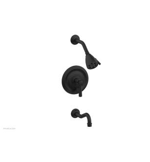 Phylrich 161-27/040 Henri Lever Handle Pressure Balance Tub and Shower Set with Round Trim in Black