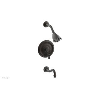 Phylrich 161-28/10B Henri Marble Lever Handle Pressure Balance Tub and Shower Set with Round Trim in Distressed Bronze/Oil Rubbed Bronze