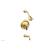 Phylrich 161-28/24B Henri Marble Lever Handle Pressure Balance Tub and Shower Set with Round Trim in Burnished Gold