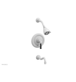 Phylrich 161-28/050 Henri Marble Lever Handle Pressure Balance Tub and Shower Set with Round Trim in White