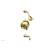 Phylrich 161-28/024 Henri Marble Lever Handle Pressure Balance Tub and Shower Set with Round Trim in Satin Gold