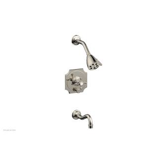 Phylrich 161-29/014 Henri Cross Handle Pressure Balance Tub and Shower Set with Scalloped Trim in Polished Nickel