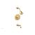 Phylrich 161-29/024 Henri Cross Handle Pressure Balance Tub and Shower Set with Scalloped Trim in Satin Gold
