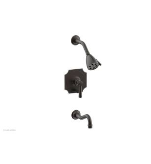 Phylrich 161-30/10B Henri Lever Handle Pressure Balance Tub and Shower Set with Scalloped Trim in Distressed Bronze/Oil Rubbed Bronze