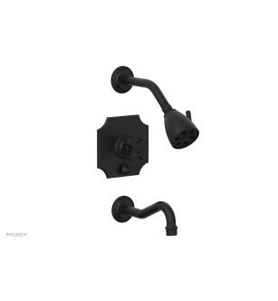 Phylrich 162-26/040 Marvelle Cross Handle Pressure Balance Tub and Shower Set in Black