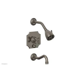 Phylrich 162-26/15A Marvelle Cross Handle Pressure Balance Tub and Shower Set in Pewter