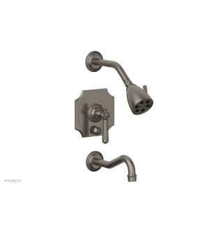 Phylrich 162-27/15A Marvelle Lever Handle Pressure Balance Tub and Shower Set in Pewter