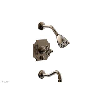 Phylrich 164-26/047 Maison Blade Handle Pressure Balance Tub and Shower Set in Brass/Antique Brass