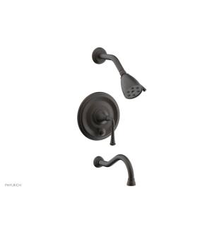 Phylrich 208-26/10B Coined Lever Handle Pressure Balance Tub and Shower Set in Distressed Bronze/Oil Rubbed Bronze
