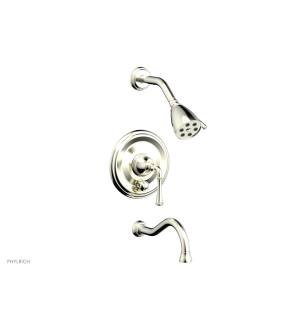 Phylrich 208-26/015 Coined Lever Handle Pressure Balance Tub and Shower Set in Satin Nickel