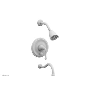 Phylrich 208-26/050 Coined Lever Handle Pressure Balance Tub and Shower Set in White