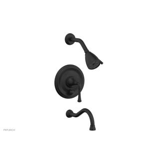 Phylrich 208-26/040 Coined Lever Handle Pressure Balance Tub and Shower Set in Black