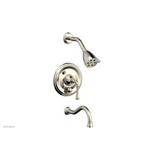 Phylrich 208-26/014 Coined Lever Handle Pressure Balance Tub and Shower Set in Polished Nickel