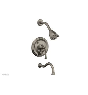 Phylrich 208-26/15A Coined Lever Handle Pressure Balance Tub and Shower Set in Pewter