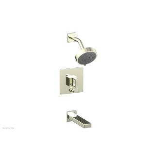 Phylrich 290-28/15B Mix Ring Handle Pressure Balance Tub and Shower Set in Brushed Nickel