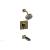 Phylrich 290-28/047 Mix Ring Handle Pressure Balance Tub and Shower Set in Brass/Antique Brass