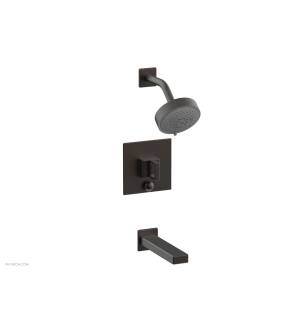 Phylrich 290-28/10B Mix Ring Handle Pressure Balance Tub and Shower Set in Distressed Bronze/Oil Rubbed Bronze