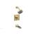 Phylrich 290-28/24B Mix Ring Handle Pressure Balance Tub and Shower Set in Burnished Gold