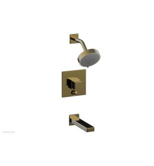 Phylrich 290-29/047 Mix Cube Handle Pressure Balance Tub and Shower Set in Brass/Antique Brass