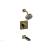 Phylrich 290-29/047 Mix Cube Handle Pressure Balance Tub and Shower Set in Brass/Antique Brass