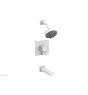 Phylrich 290-29/050 Mix Cube Handle Pressure Balance Tub and Shower Set in White