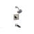 Phylrich 290-29/014 Mix Cube Handle Pressure Balance Tub and Shower Set in Polished Nickel