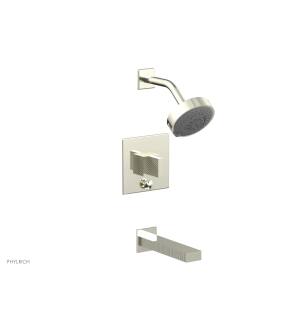 Phylrich 291-26/15B Stria Blade Handle Pressure Balance Tub and Shower Set in Brushed Nickel