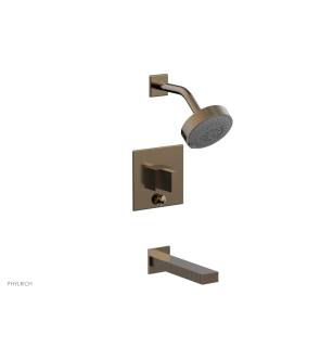 Phylrich 291-26/047 Stria Blade Handle Pressure Balance Tub and Shower Set in Brass/Antique Brass