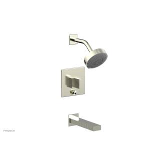 Phylrich 291-26/015 Stria Blade Handle Pressure Balance Tub and Shower Set in Satin Nickel