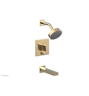 Phylrich 291-26/004 Stria Blade Handle Pressure Balance Tub and Shower Set in Satin Brass