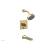 Phylrich 291-26/004 Stria Blade Handle Pressure Balance Tub and Shower Set in Satin Brass