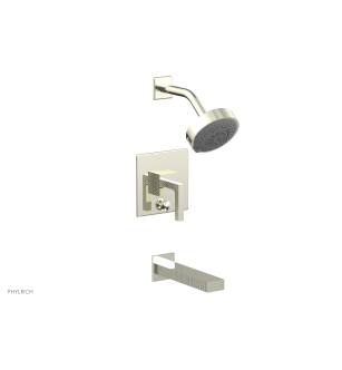 Phylrich 291-27/15B Stria 8 5/8" Lever Handle Pressure Balance Tub and Shower Set in Brushed Nickel