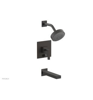 Phylrich 291-27/10B Stria 8 5/8" Lever Handle Pressure Balance Tub and Shower Set in Distressed Bronze/Oil Rubbed Bronze
